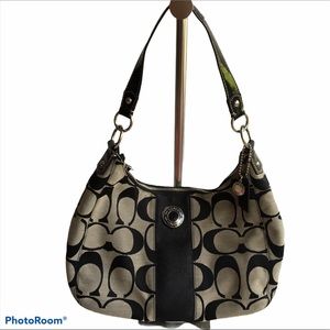 Coach Signature Hobo Black Purse Handbag